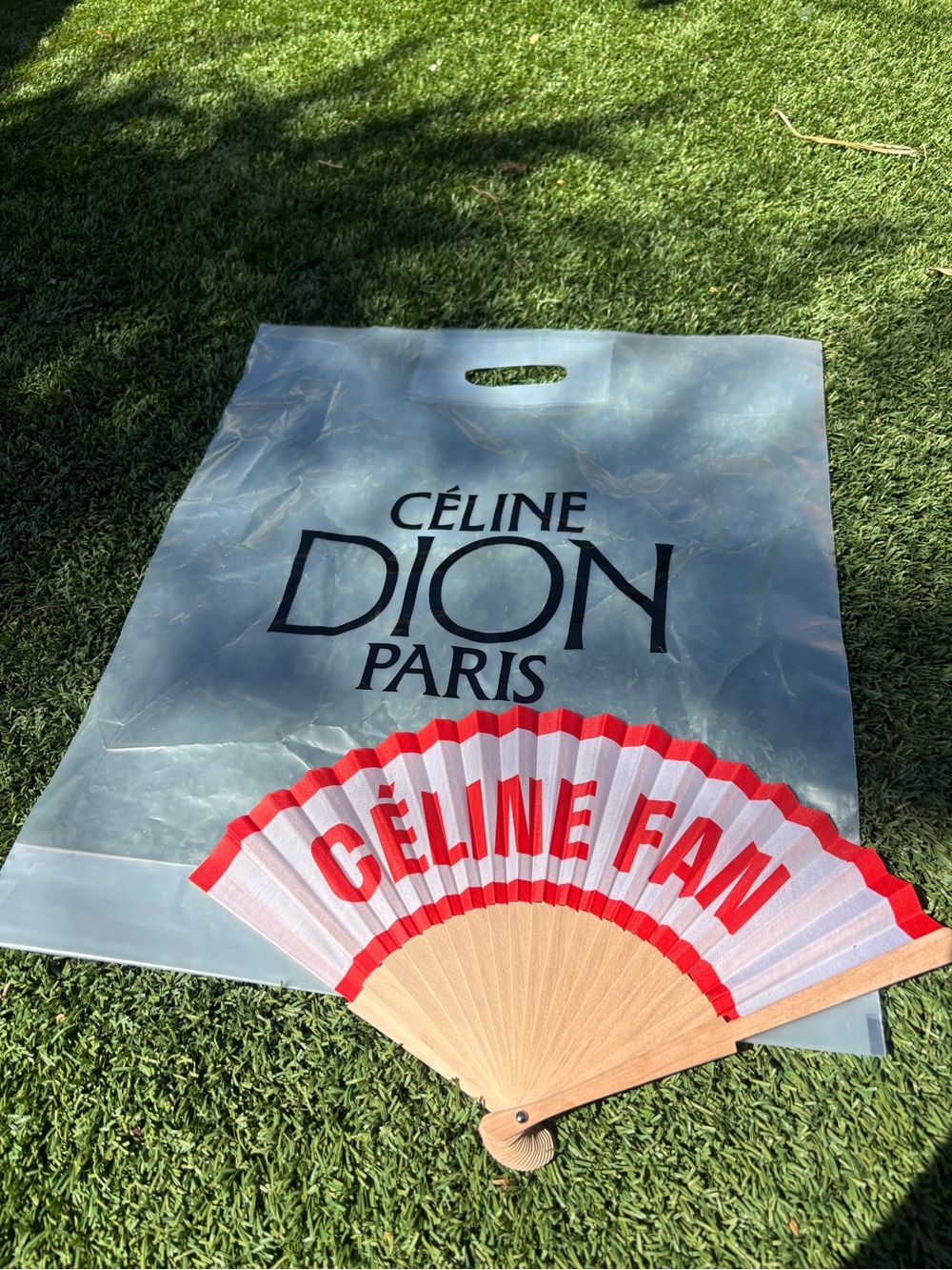 Red and White Folding Fan by